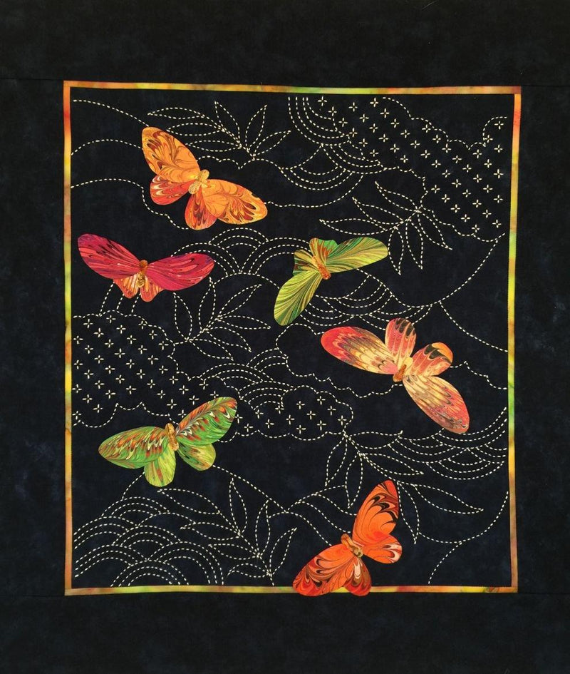Butterflies & Sashiko Pattern By Sylvia Pippen