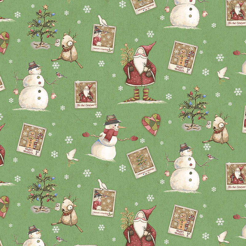 SALE: Green w Snowmen &