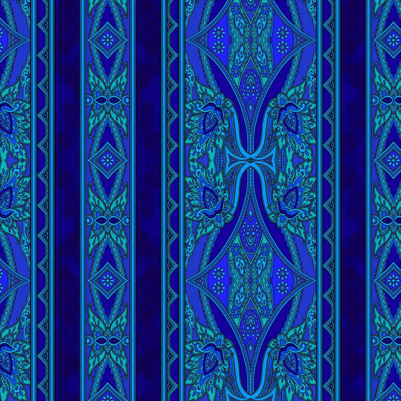 Navy Blue & Aqua Border Maison