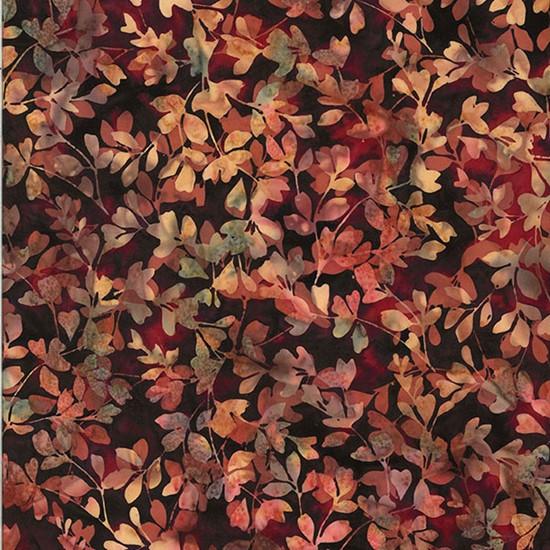 Tan & Peach Leaves on Maroon or dark red