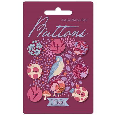 Tilda Hibernation 18mm 8 pc Buttons Raspberry