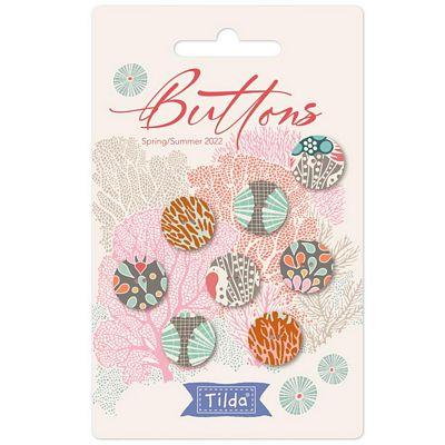 Tilda Chambray Warm 8pc buttons, 16mm
