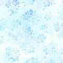 Batik Lt Blue w Blue Flowers