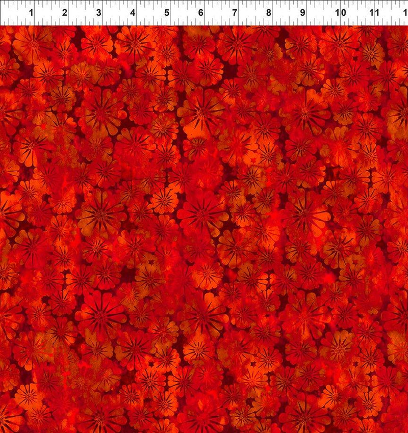 Red Orange Flowers on Rust