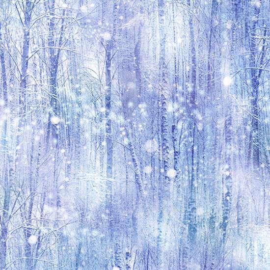 Blue Violet Winter Trees