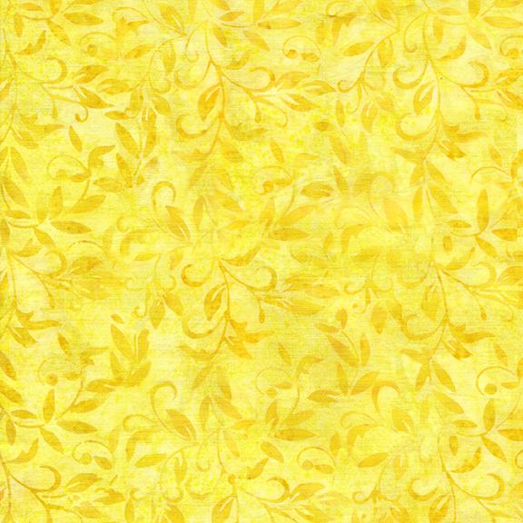 Yellow Tonal Batik w Vines