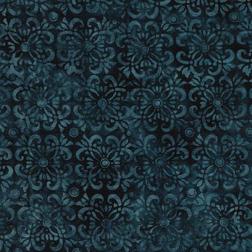 Dark Greenish Blue with Tile Motif in lighter blue