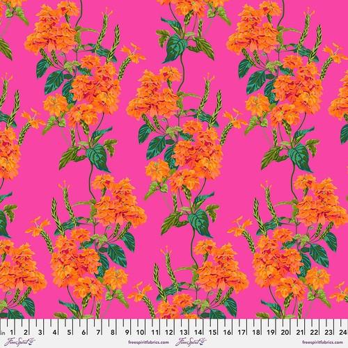 Hot Pink w Orange & Pink Flowers