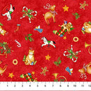 Christmas Toys on Red