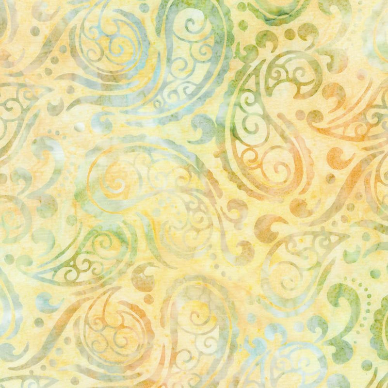 Light Yellow w Pastel Paisley Pear