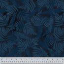 Black w Royal Blue Fern Leaves