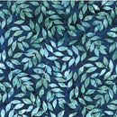 Green Blue Leaves on Navy