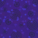 Tonal Purple Leaves & Circles in Black, Lavender Leaves Glow
