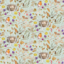 Autumnity Birds Berries & Nests on Light Teal