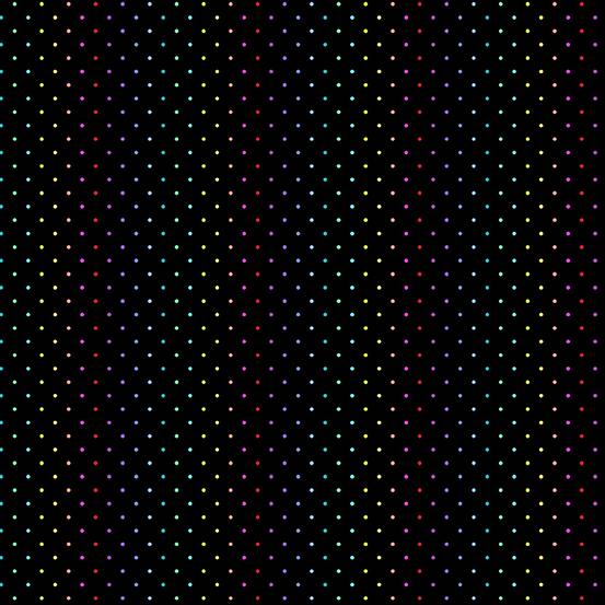 Black w Mini Pin Dots in All Colors, Straight  & Diagonal Rows