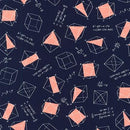 Black w Peach & White Geometry