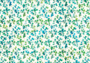 Blue, Teal, Green &  Leaves on White Background