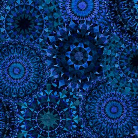 Blue Tonal Kaleidoscopes Medium w Hint of Green