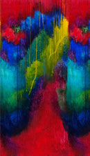 Watercolor Red, Blue,Teal Gold Paint Dripping