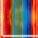 Blurred Stripe in Orange Green & Blue, Sunset Poppies