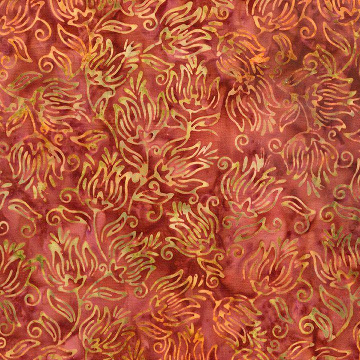 Brick Red Rust w Tan/Green Leaves Not as bright as photo