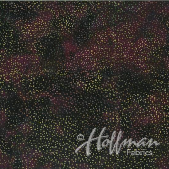 Green Dots on Purple Batik