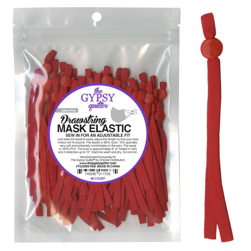 Drawstring Mask Elastic Red