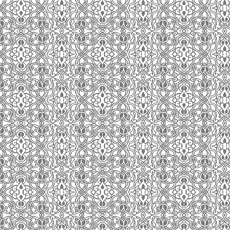 Trellis on Off White Pewter