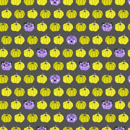 Lime & Purple Pumpkins on Gray