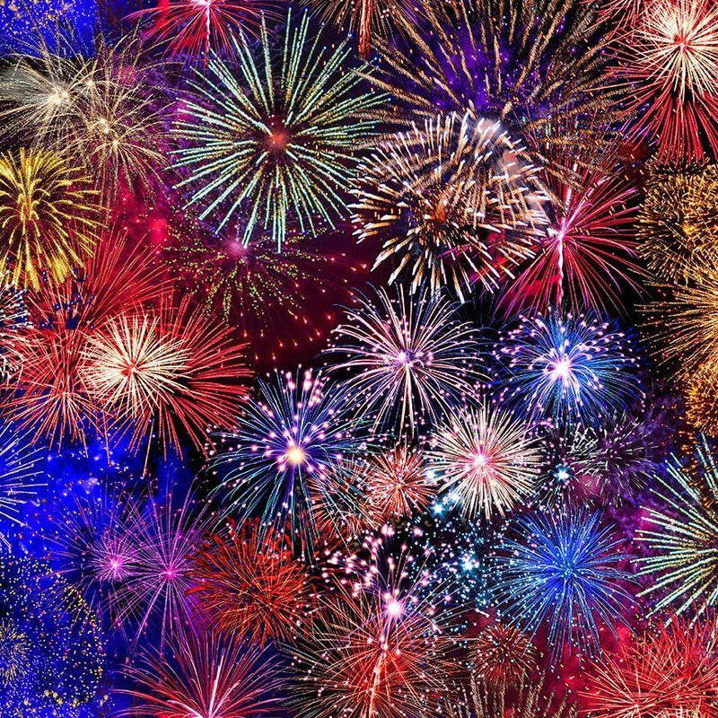 Fireworks on Black Multi Color