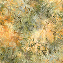 Medium Tropical Flowers on Peach & Green