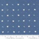 Medium Dark Blue w Mini Flowers in Cream