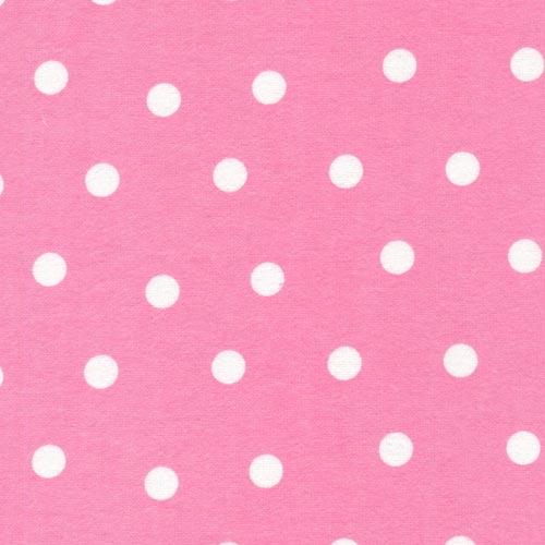 Flannel White Dots on Pink