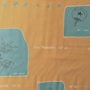 Gold with teal drawings 4 seasons Yoshiko Jinzenzi