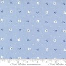 Gray Blue w Flowers Blue & White