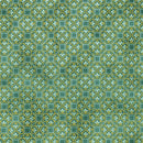 Green on Green w Gold Geometric Tiles, Metallic