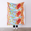 Large Print in Teal, Red & Lime green and white