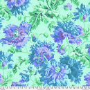 Lg Blue & Purple Flowers on Teal Garden Party