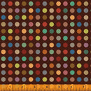Medium Dots on Brown Multi Colored in Rows