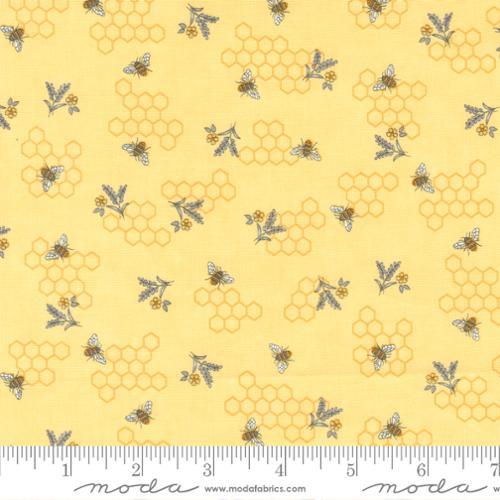Mini Bees, Flowers & Combs on Yellow