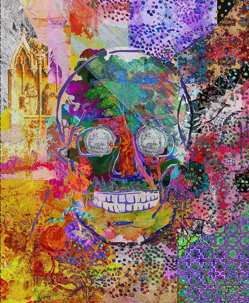Panel: Day of the Dead Skull Watercolor Digital