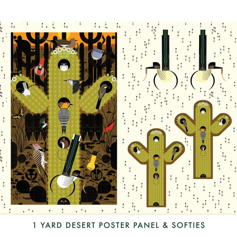 Panel: Desert Poster Panel & Softies Charley Harper 36" x 42"