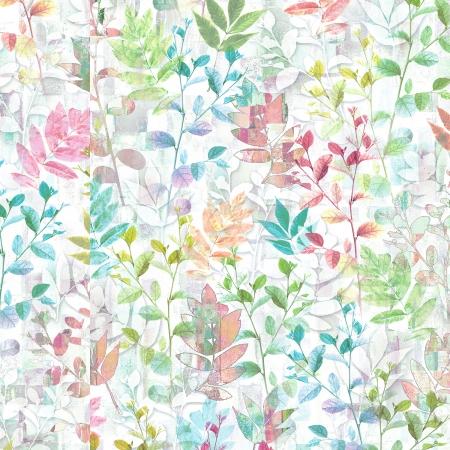Pastel Leaves on White Opal