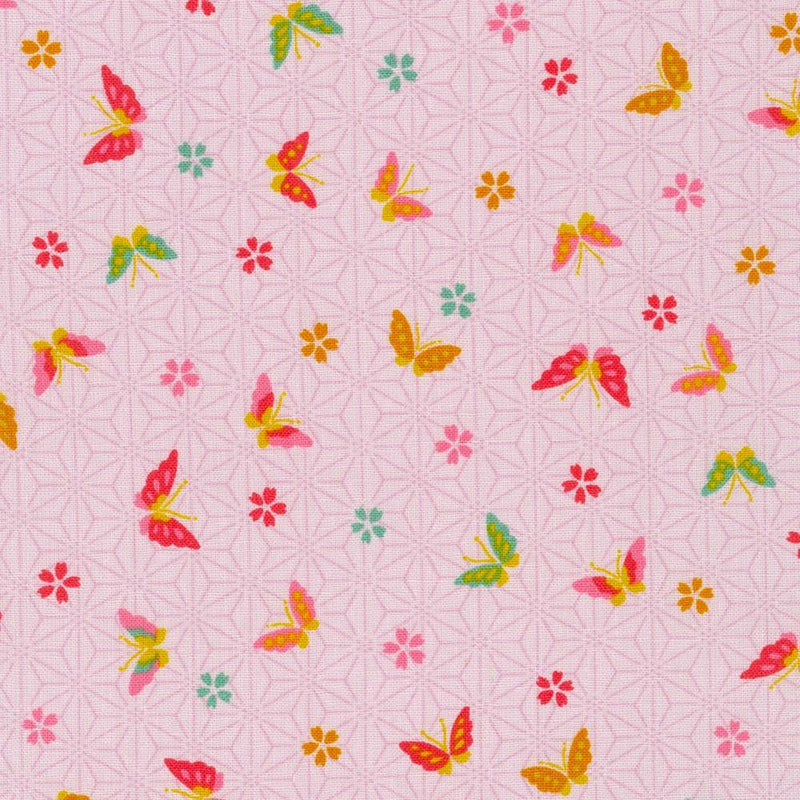 Pink w Geo Texture & Butterflies, Mini & Flowers