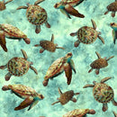 Sea Turtles in Green Water