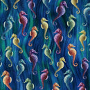 Seahorses floating in Water of Blue & Green