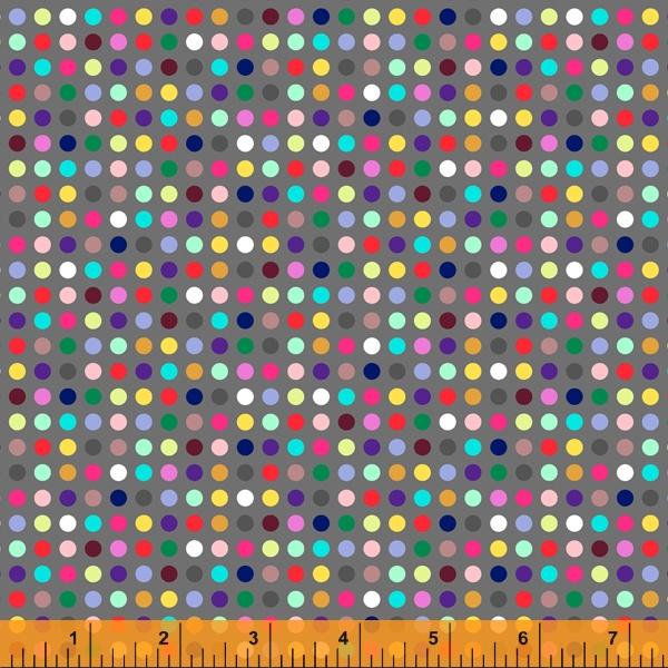 Small Dots on White Multi Colored in Rows