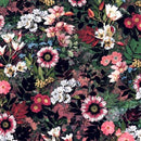 Small Flowers on Black, Foliage, Wildflowers Reverie