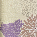 Tan w Large Mums in Purple & Gold approx 5"