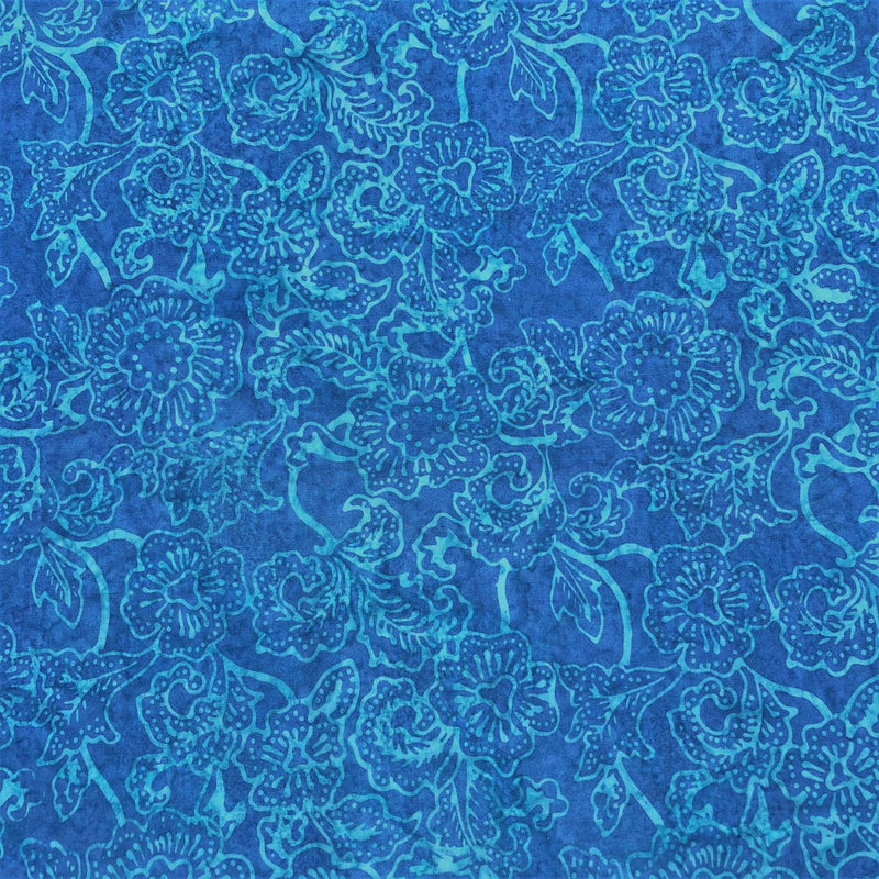 Blue leaf & floral print